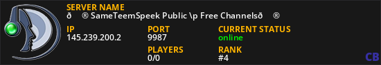 🎮 SameTeemSpeek Public \p Free Channels🎮