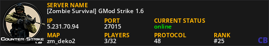 [Zombie Survival] GMod Strike 1.6